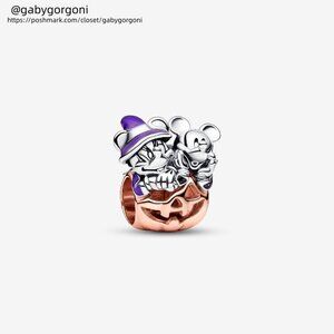 Pandora Disney Mickey Mouse & Minnie Mouse Halloween Pumpkin Charm